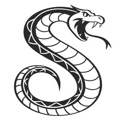 Fototapeta premium Stylized black and white cobra snake