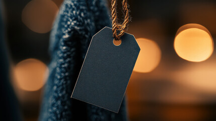 Elegant price tag hangs from textured fabric, hinting at premium retail experiences and exclusive offers.
