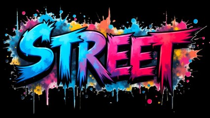 Vibrant street art bursting with colors and personality, highlighting urban creativity