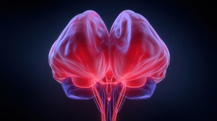 Neuroscience exploration understanding brain structures laboratory setting 3d visualization dark environment educational concept