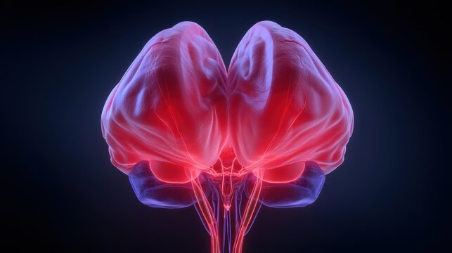 Neuroscience exploration understanding brain structures laboratory setting 3d visualization dark environment educational concept