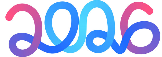 Obraz premium Lines with Color Gradient. Abstract png Shapes. Wave Design Elements for Backgrounds, Patterns, Posters and Banners. Wavy Rainbow Ribbons 2026 new year