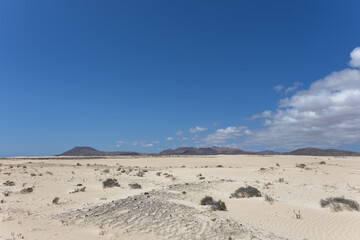 Sunbaked Barren Desert Landscape Under Scorching Hot Sun
