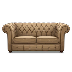 Fototapeta premium Modern Sofa Vector Set | Outline Flat Furniture Design with Realistic Interior Details