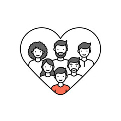 Diverse group of people united by love and family values.