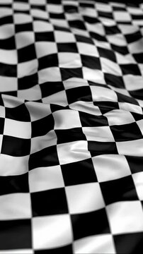 Waving Black and White Checkered Race Flag Background