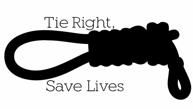 Essential knot tying skills for rescue teams and safety professionals, tie right save lives message design