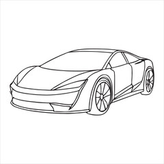 Fototapeta premium High Quality Scalable Car Illustration Vector of a Classic Sedan, A Vibrant Retro Graphic in Flat Design for Digital Automotive and Transportation Designs.