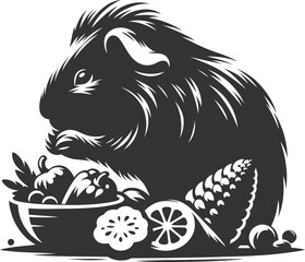 Guinea pig animal silhouette vector