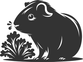 Guinea pig animal silhouette vector
