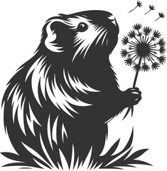 Guinea pig animal silhouette vector