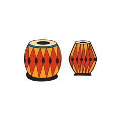 Vector art of tabla and dogi instrument on white background
