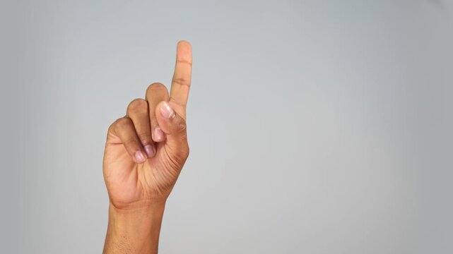 Hand Gesture Showing One Finger Raised &mdash; Number One Count Gesture