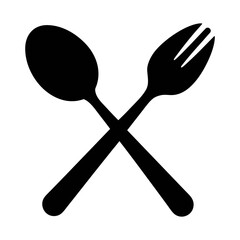 Spoon and fork crossed kitchen utensils design vector illustration for restaurant menu logo icon
