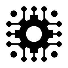 Digital technology gear icon for automation process and artificial intelligence concept design element