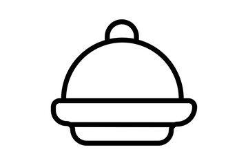food cover cloche icon. Restaurant Cloche icon . suitable for web site, app, user interfaces, printable etc. line icon style. simple vector design editable