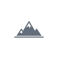 Summit Mountain Icon Isolated on White Background for Mountaineering Projects
