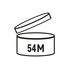 54 M SIGN vector illustration, packaging symbol Expiration period in months, expiration