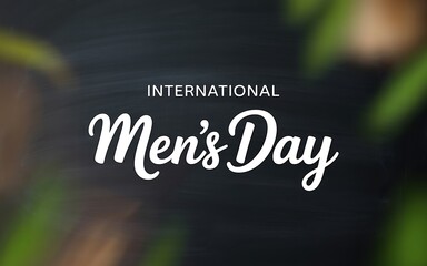 International mens day celebration with elegant typography and blurred background