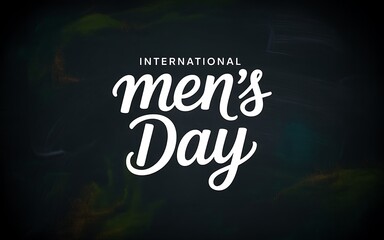 International mens day celebration typography on dark background