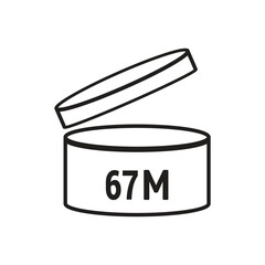 67 M SIGN vector illustration, packaging symbol Expiration period in months, expiration