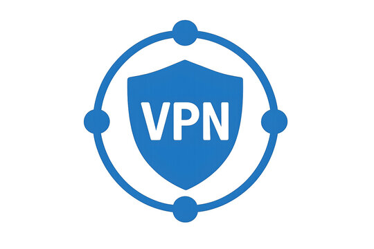 VPN logo, security and online protection for the concept of digital privacy.