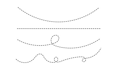 Hand drawn dotted lines isolated on white background