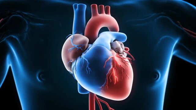 Experience the human heart beating rhythmically in this dynamic video animation for medical education or healthcare promotions online