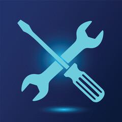 Tools Icon Wrench Screwdriver for Repair Maintenance Services