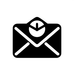 Black and White Vector Silhouette of Envelope Emoji