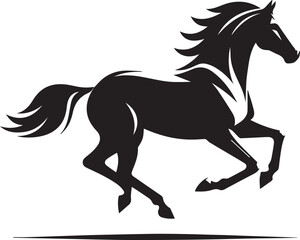 Black Horse Silhouette Vector Illustration