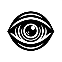 Black and White Vector Silhouette of Eye Emoji
