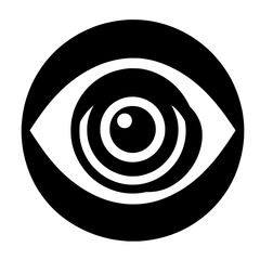 Black and White Vector Silhouette of Eye Emoji