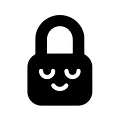 Black and White Vector Silhouette of Lock Emoji