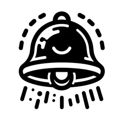 Black and White Vector Silhouette of Bell Emoji