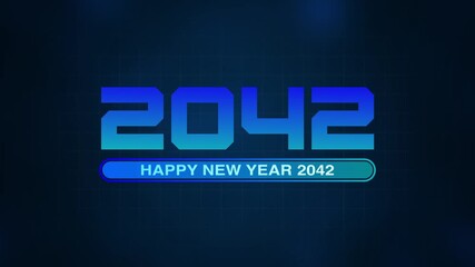 Happy New Year 2042 progress bar on soft abstract background. New year loading bar. happy New year 2042 loading animation background
