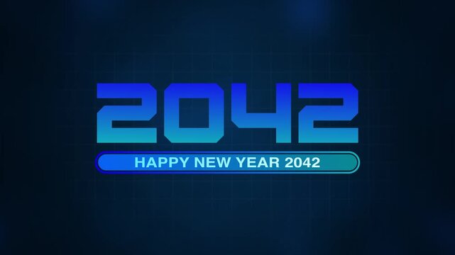 Happy New Year 2042 progress bar on soft abstract background. New year loading bar. happy New year 2042 loading animation background
