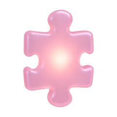 Obraz premium PNG Glossy pink puzzle piece illustration.