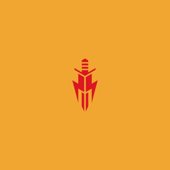 Electric sword logo, creative design.