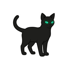 Simple Black Cat with glowing eyes