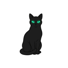 Black Cat with Glowing Eye