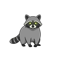 Racoon with glowing eyes