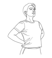Chest-Puffed Confidence Line Art