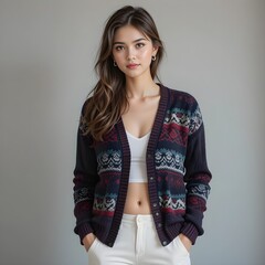 cardigan, autumn clothes, knitwear, AI Generative