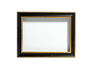 Rectangular frame with ornate gold trim against a white background, black borders