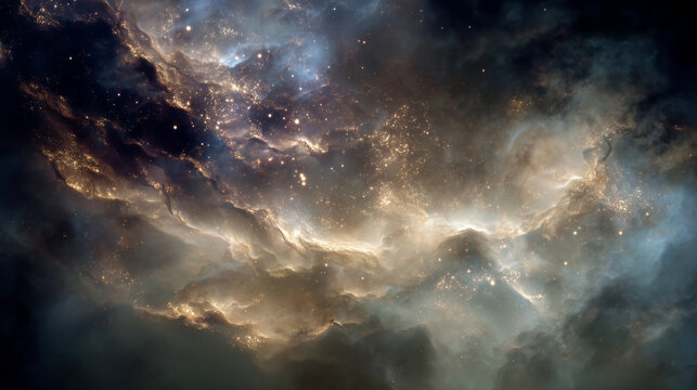 Cosmic dust cloud with abstract and ethereal for background