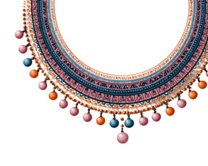 Boho chic collar necklace with colorful beads and tribal pattern - perfect for summer fashion and festival style creations