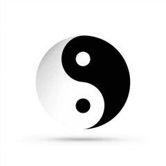Yin yang symbol black and white icon circular balance duality harmony minimal design zen philosophy