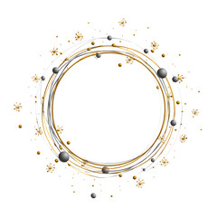 Elegant gold and silver frame with subtle snowflakes and spheres, perfect for holiday invitations and festive announcements this season