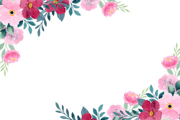 Watercolor flowers background vector for design.